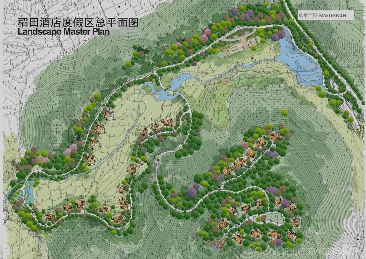 成都洪雅花溪稻田酒店方案景观设计-创浦元启
